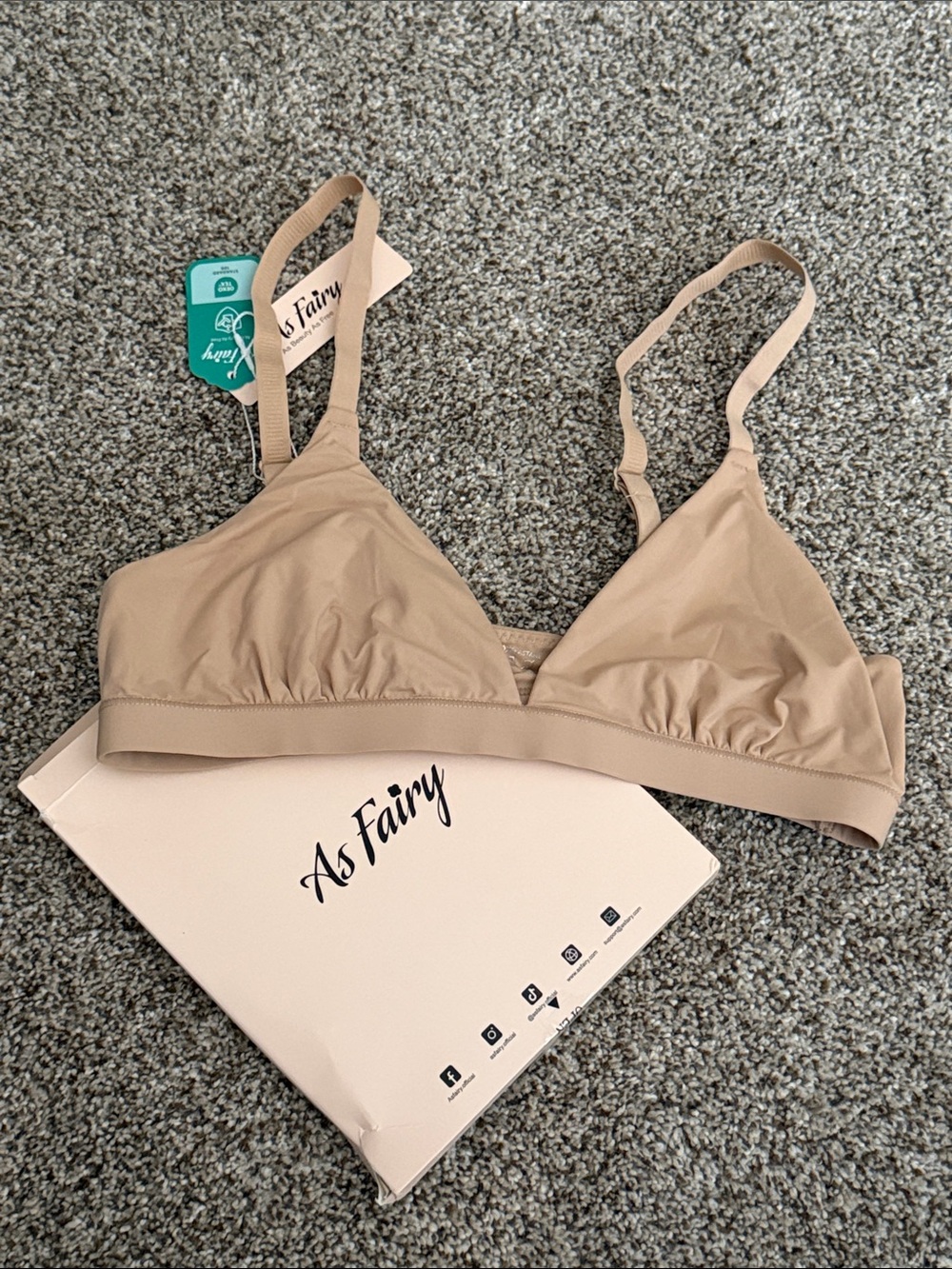 As Fairy Unlined Triangle Plunge Bralette Wireless Bralette Small